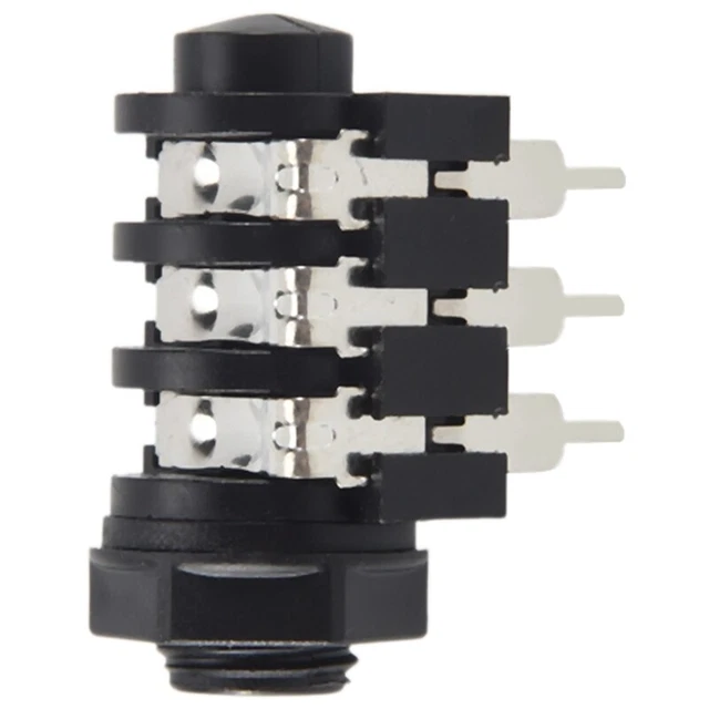 5X(1/4" 6.5mm Stereo Audio PCB Panel Mount Headphone Jack Socket 6 Pin R2G3)