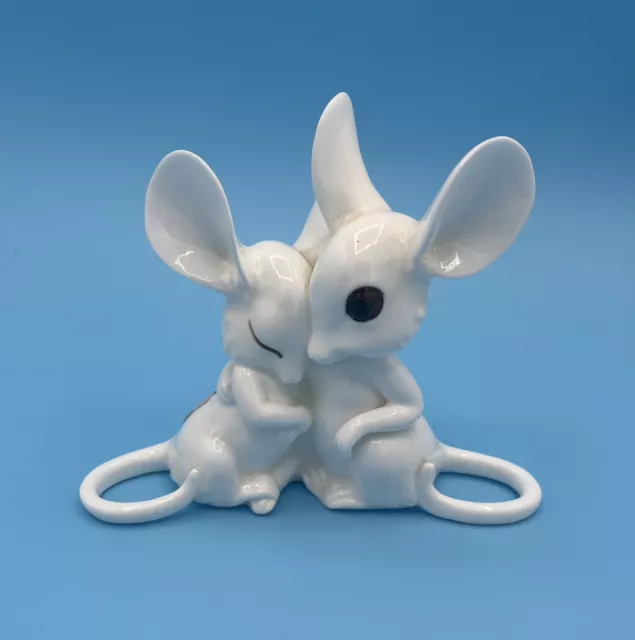 Vintage Royal Osborne White Bone China Mice Figurine (1404)
