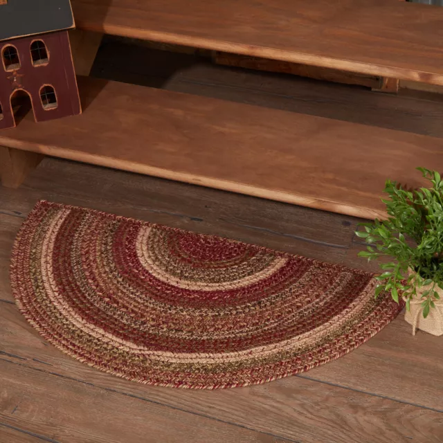 Accent Rug Cider Mill Jute Primitive 16.5x33 Half Cir No Slip Floor VHC Brands