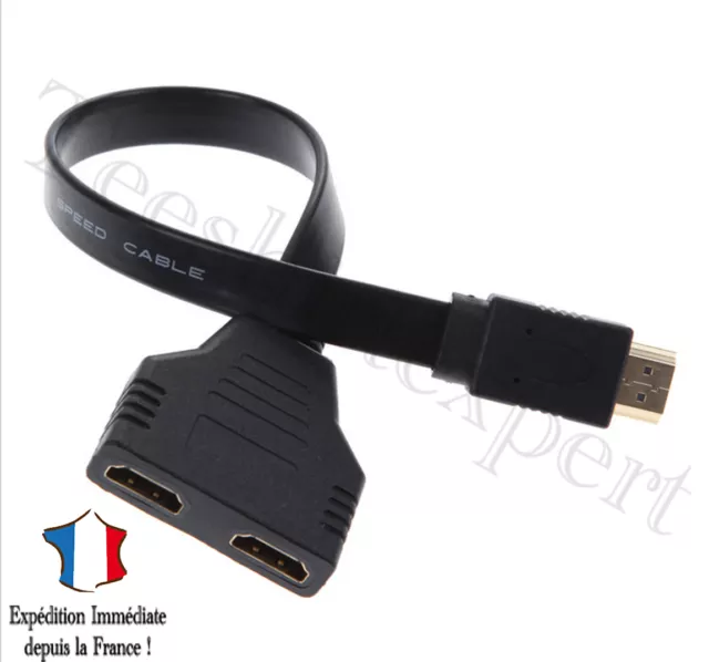 1080P HDMI Port Mâle à 2 female 1 à 2 Splitter Câble Convertisseur Converter BDP