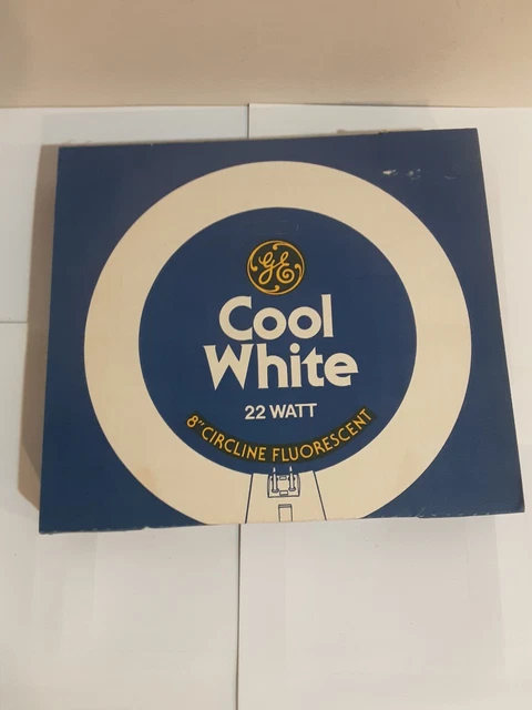 Lot Of 2 Vintage Ge Cool White Circline Fluorescent 8" 22-Watt Light Bulbs Nos