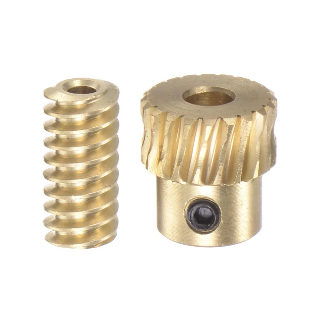 Verme Ingranaggio Set Ottone 0.5 Modulo 20T 20:1 Riduzione Rapporto 3mm Foro
