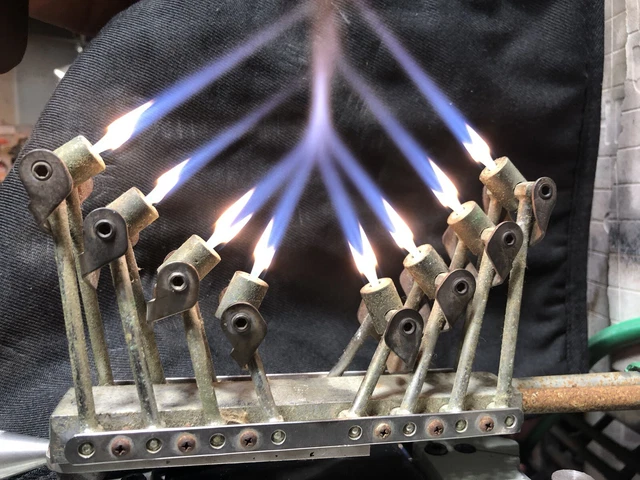 Litton Lathe Burner  8 Head Single Jet glassblowing glass blowing torch