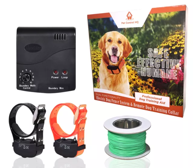 2 Dogs electric fence system hidden waterproof wireless pet fencing underground