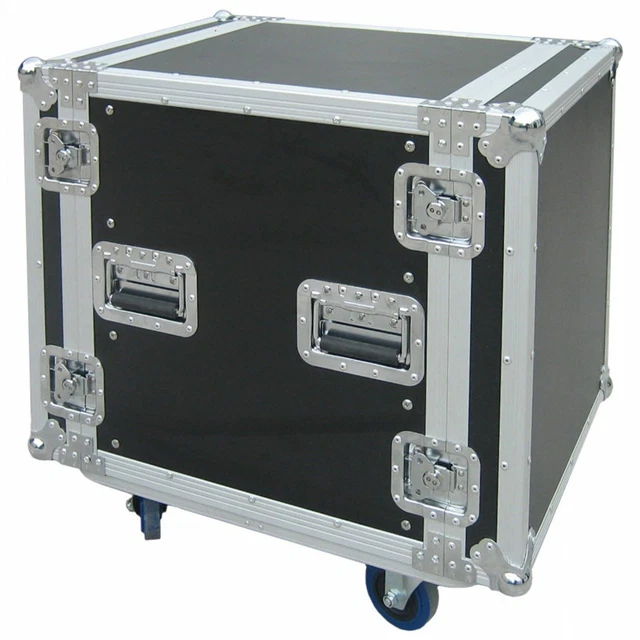 Jv Case RACK CASE 12U Wooden Flightcase inc Wheels PA Studio Rack