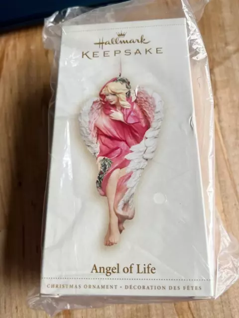 Hallmark Keepsake Ornament 2006 Angel of Life Pink Blonde Breast Cancer Angel