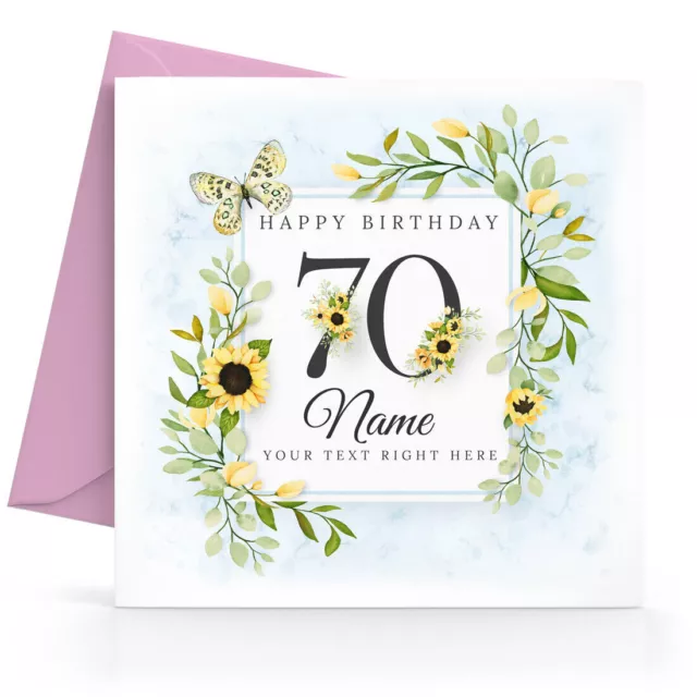 Personalised 70th Birthday Card Female Sister Friend Wife Mum Mother Grandma