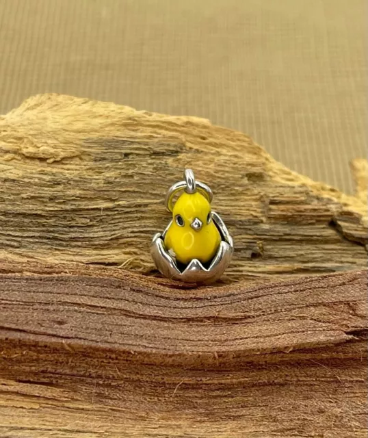 James Avery 3D Enamel "Chicks Rule" Yellow Chick in Egg 925 Charm