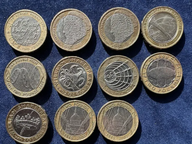 Two Pound £2 Coin Job Lot Collection Rare Good Circulated Commemorative