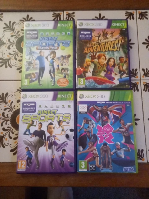 Xbox 360 Kinect Games bundle X4 Kinect Sports Season 1 And 2, Kinect Adventures+