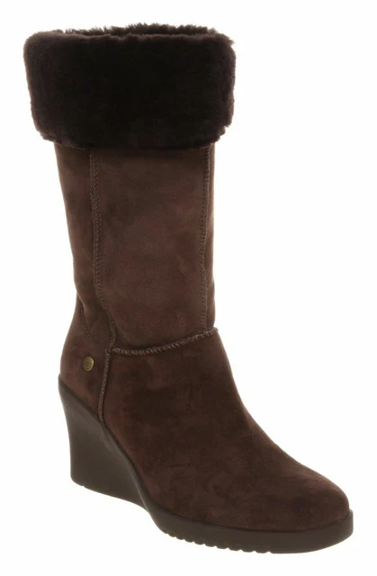 UGG AUSTRALIA JOSLYN 1941 Chestnut Sheepskin Wedge Boots Uk 6.5