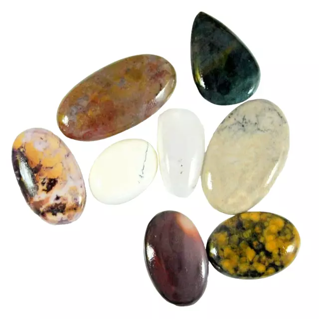 Naturel Assortiment Gemme Cabochon 160.00 CT Acheter en Gros Lot - 8 Pièces