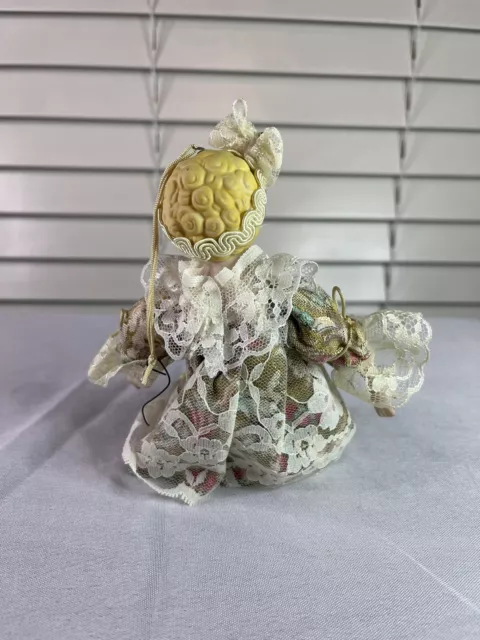 Vintage Mini 6” Porcelain Bisque China Fashion Doll Ornament 5