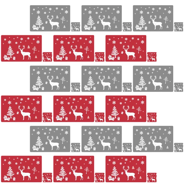 Platillos para juegos de mesa de Navidad bandera de mesa juego de mesa lavable 24 piezas