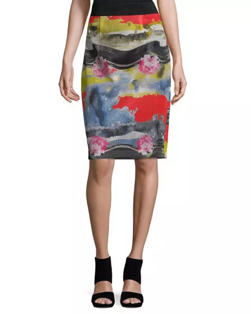 NWT $310 MILLY Women's Multicolored Long Pencil Skirt SZ 6