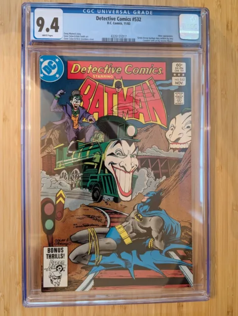 Detective Comics #532 CGC 9.4 White Pages. Last 60-cent cover. Batman Bondage!