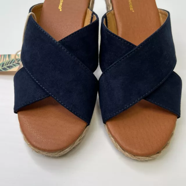 Tommy Bahama Sandal Women 6.5 M Wedge Espadrille Stacey Navy Strap Cruise Resort 3