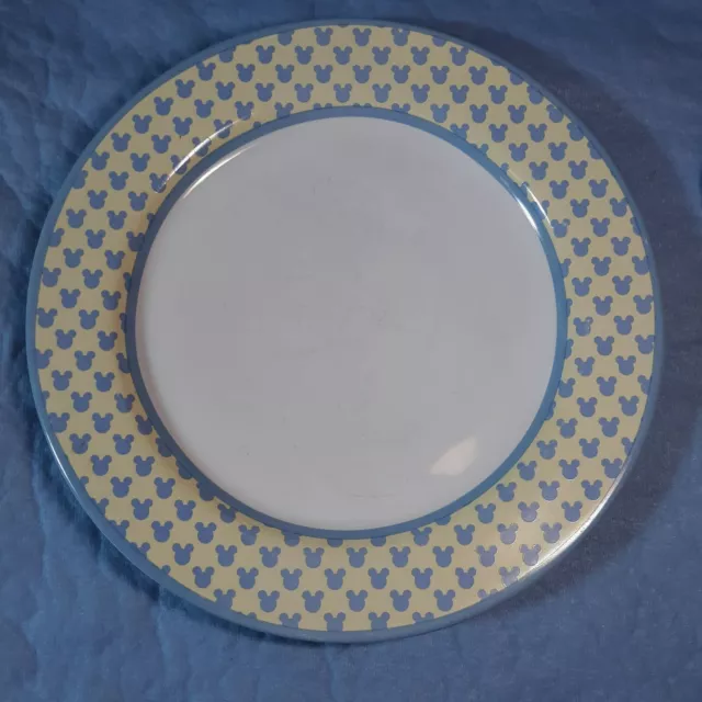 Disney Stoneware Blue Chef Mickey Mouse 11" Dinner Plate Blue Yellow White
