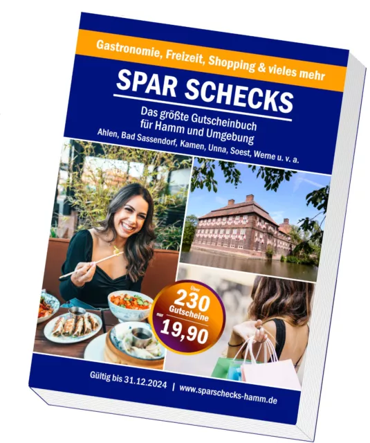 NEU 2 Stück Spar Schecks 2023/24 - das größte Gutscheinbuch für Hamm & Umgebung