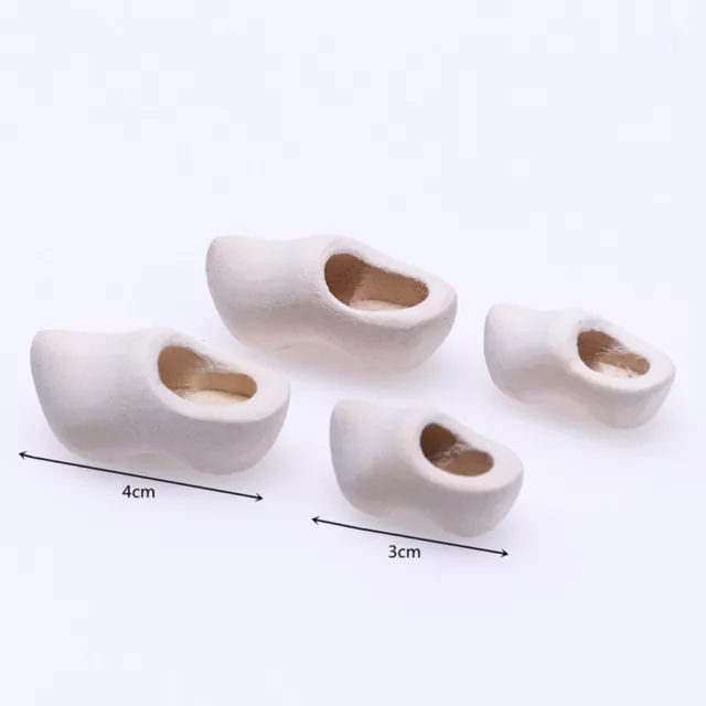 A Pair Doll House Mini Shoes Handmade Wooden Shoes DIY Dollhouse Miniature Clogs