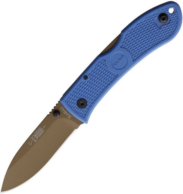 KABAR POCKET KNIFE Dozier Hunter Lockback Blue Folding D2 Steel Blade