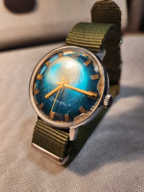 Ruhla Armbanduhr 70er NATO Band DDR Kult