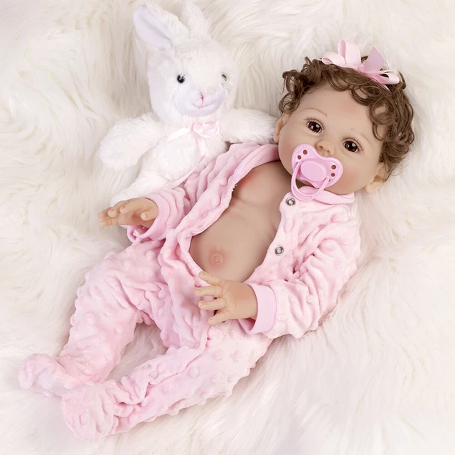 Realistic Newborn Full Body Vinyl Silicone Reborn Baby Dolls Toddler Girl Doll