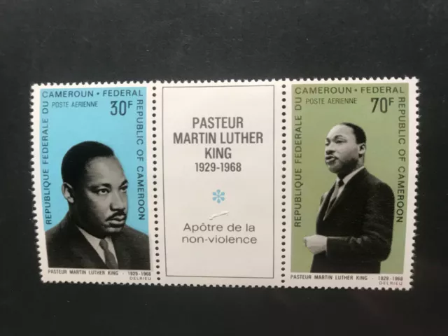 Kamerun 1968 3er-Streifen Nobelpreis Frieden 1964 Martin Luther King postfrisch