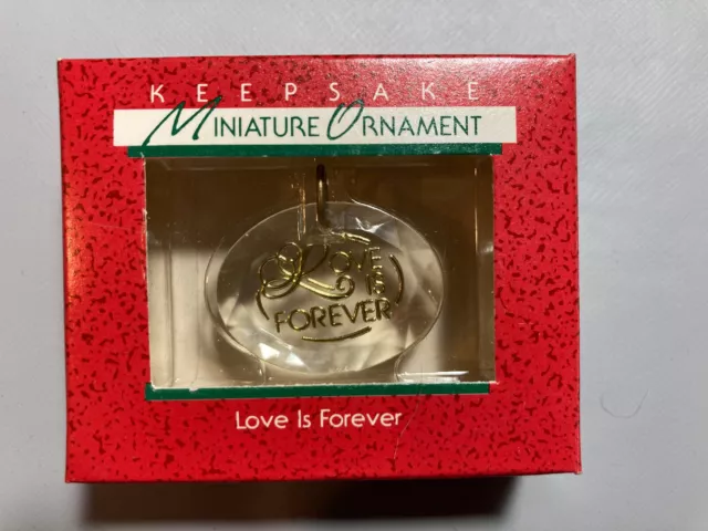 1988 Hallmark Keepsake Miniature Ornament Love Is Forever acrylic NEW