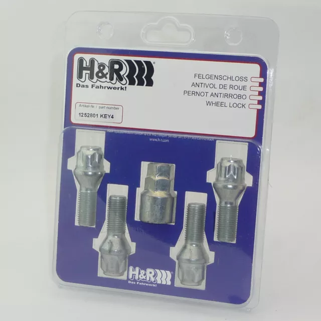 H&r Écrous pour Jantes Verrouillage de Jante Lot M12x1, 5x28mm Cone Composite