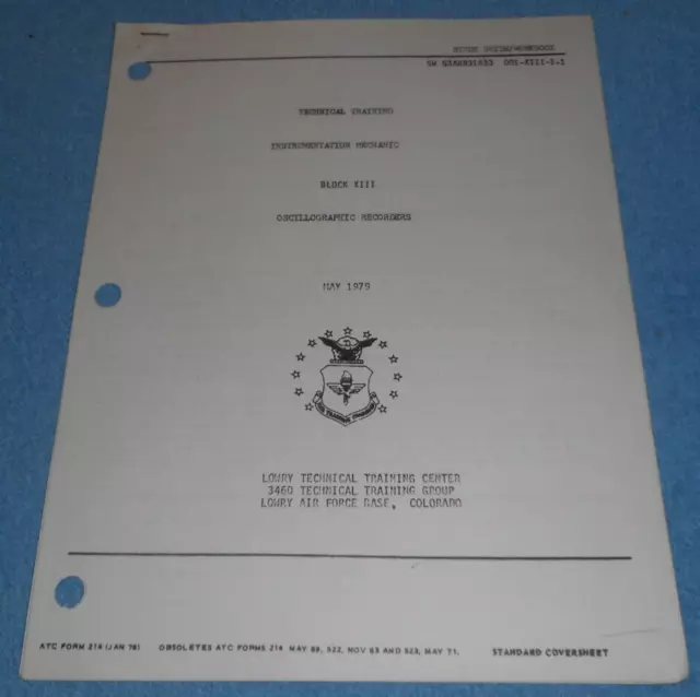 1979 US Air Force Technical Training Study Guide Oscillographic Recorders