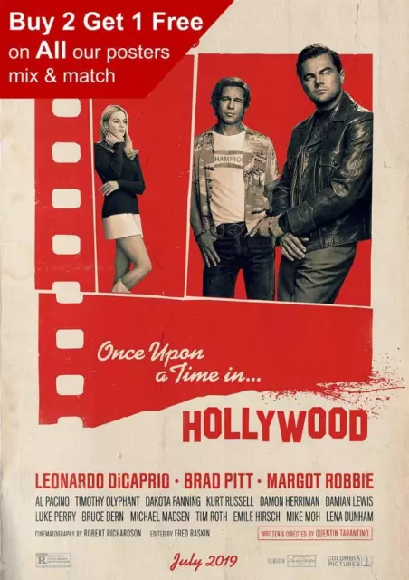 Once Upon A Time In Hollywood 2019 Teaser Poster A5 A4 A3 A2 A1