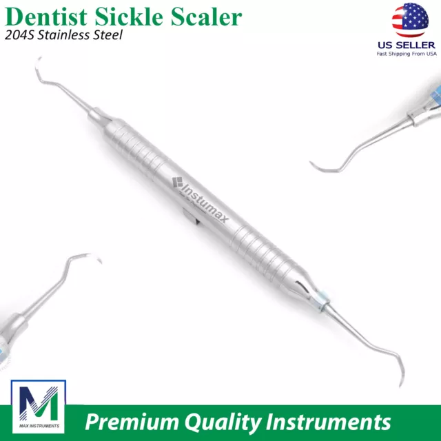 Sickle Scaler 204S Dental Hand Instruments Pro Periodontal Hygiene Pick Tool New