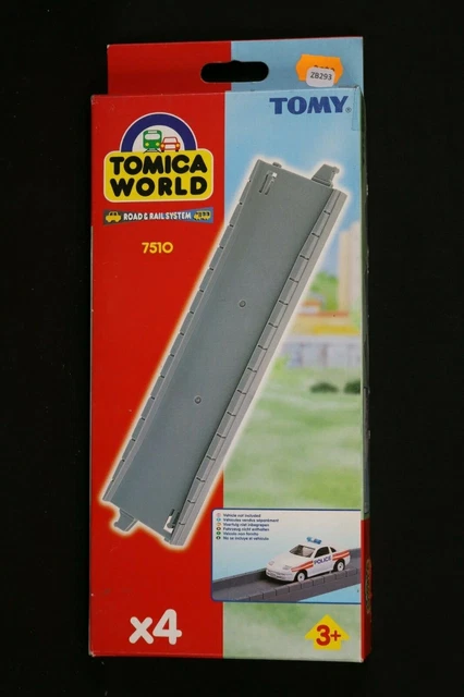 ZB293 TOMY Tomica World Road & Rail system 7510 4 éléments droits route