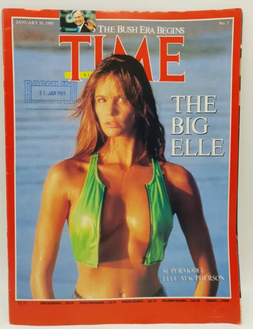 Vintage Time Magazine 1989 Elle Macpherson