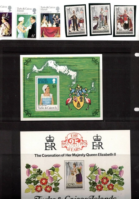 Turks And Caicos - 1977/78 Qe Silver Jubilee/Coronation/Royal Visit Selection Um