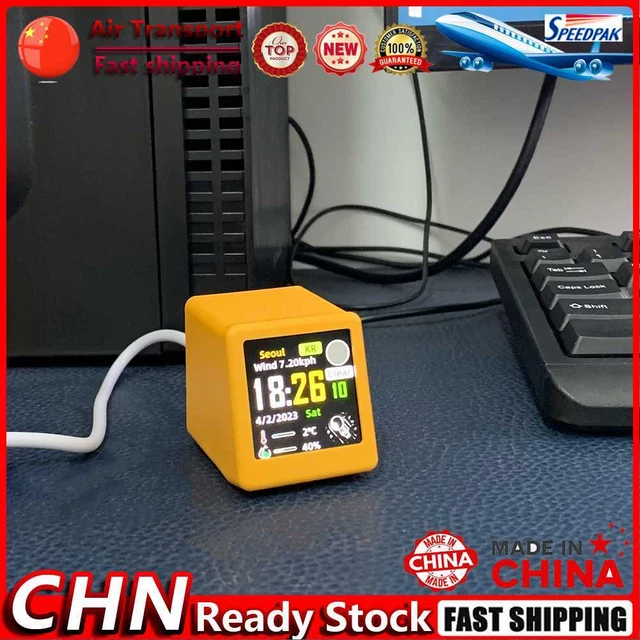 Digital Analog Alarm Clock Multi-function WiFi Clock As Cool Gift (Yellow) Fr