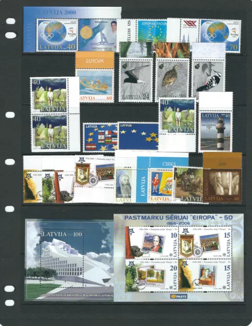 Lettonia Presto 2000s 15 + sets E Souvenir Fogli Completo VF MNH