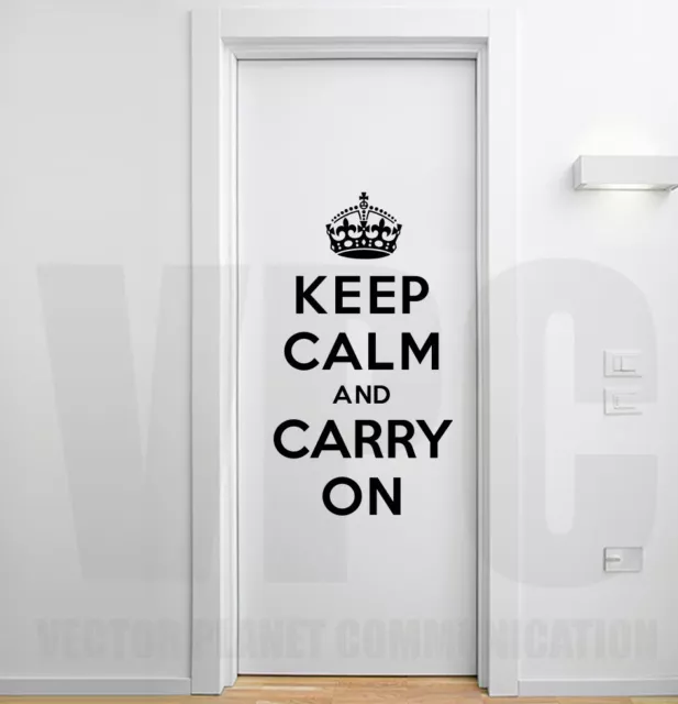 wall stickers keep calm and carry on adesivo murale per mobili vetri porte bar