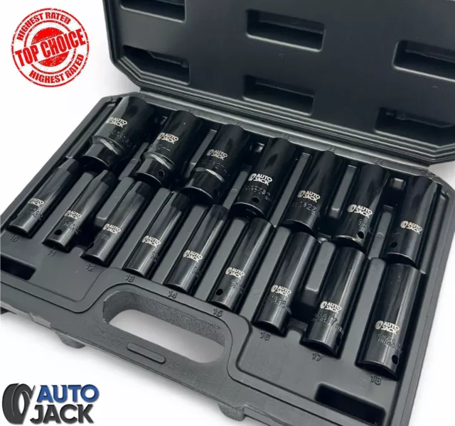 Deep Impact Socket Set 1/2 Inch Drive 16 Pc Metric 10 - 32mm Lifetime Warranty