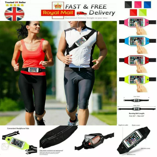 Sports Waist Belt Mobile Phone Holder Bag Exercise Running Gym Travel Waistband