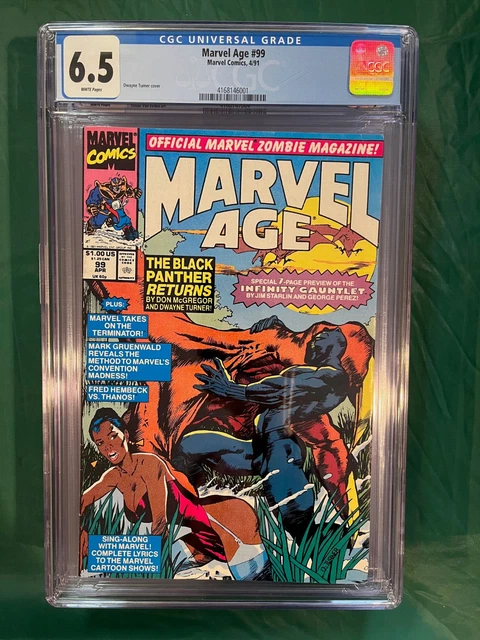 MARVEL AGE #99 (1st Infinity Gauntlet preview) CGC 6.5 WP 1991 Black Panther Pre