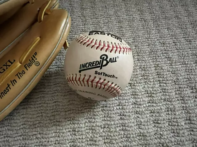 Guanto da baseball softball Rawlings RSGXL e palla Easton IncrediBall vintage retrò 2