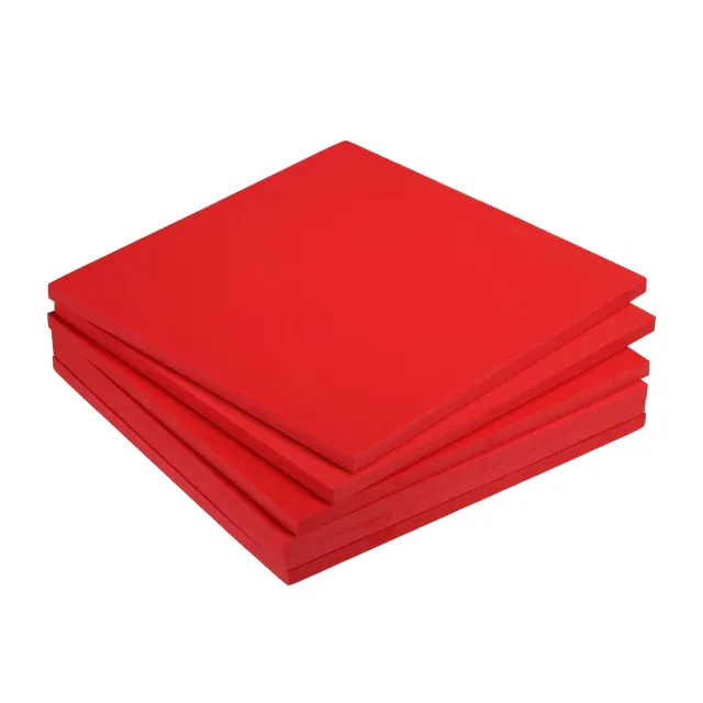 EVA Schaumstoffblätter rot 9,8 Zoll x 9,8 Zoll 10 mm dick Handwerk Schaumstoffblätter 6er Pack