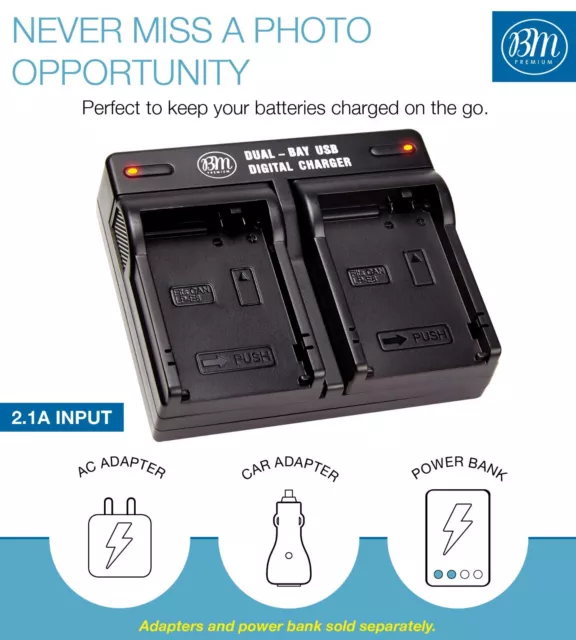 BM Premium Battery (2-Pack) and Dual Charger for Canon LP-E8 3