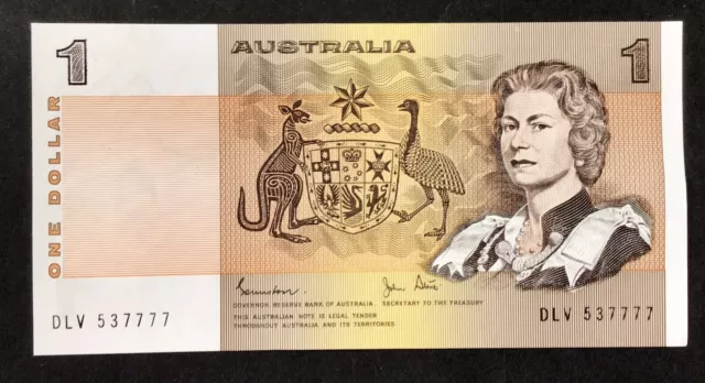 $1 Note Australian Decimal Paper Semi Solid Serial Number aUnc (3 Notes)