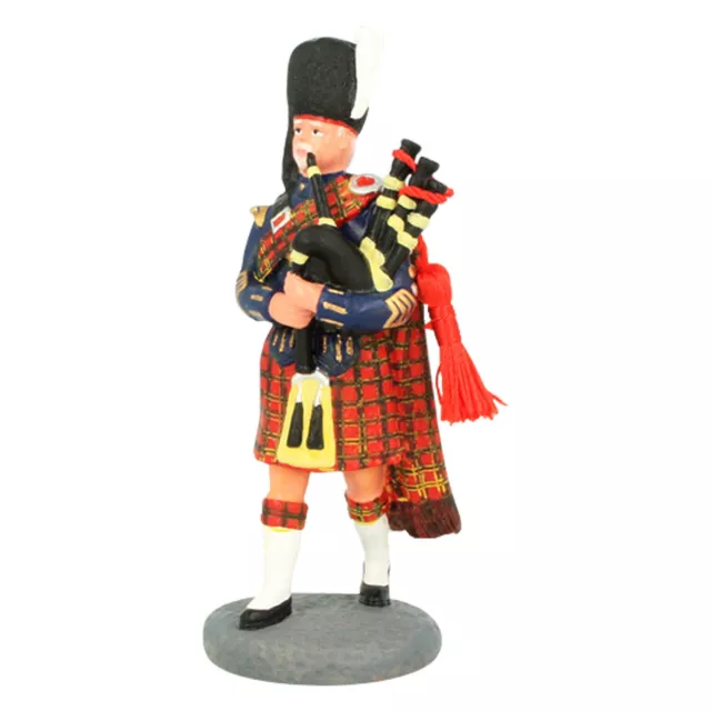 Resin Scottish Piper Figurine Traditional Regimental Attire Bagpipe Décor Medium
