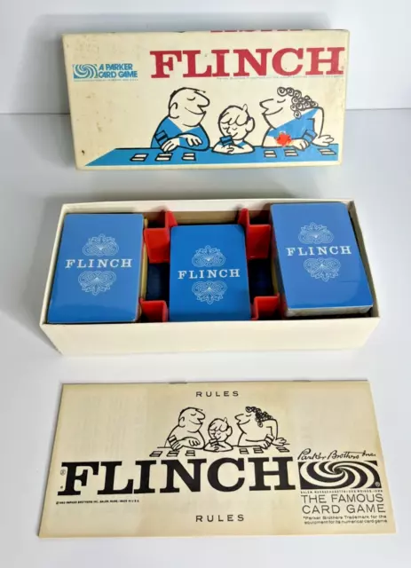 Vintage Parker Brothers Flinch 1963 Famous Card Game 2 Sealed Card Decks NOS