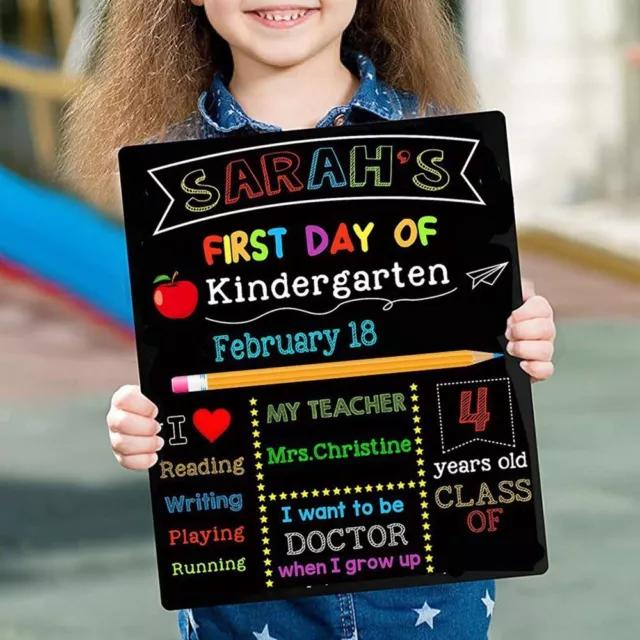 1st Day of School Sign 10"x12" Double-Sided School Board First and Last Day