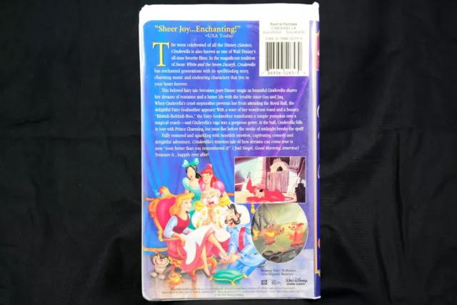 Cinderella VHS Walt Disney's Masterpiece #5265 2